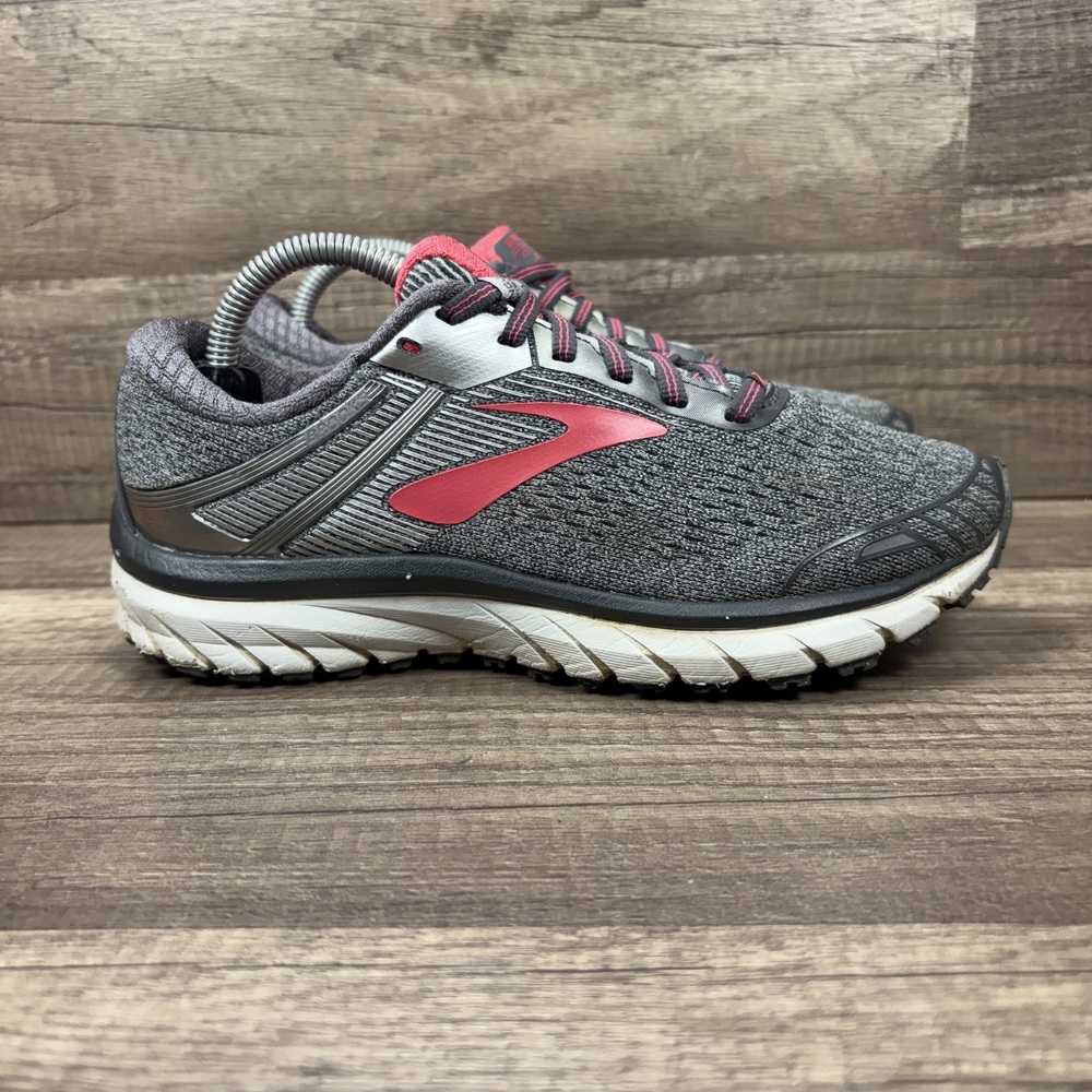 Brooks Adrenaline GTS 18 Gray Pink Womens US Size 6.5 1202681B079 Running Shoes
